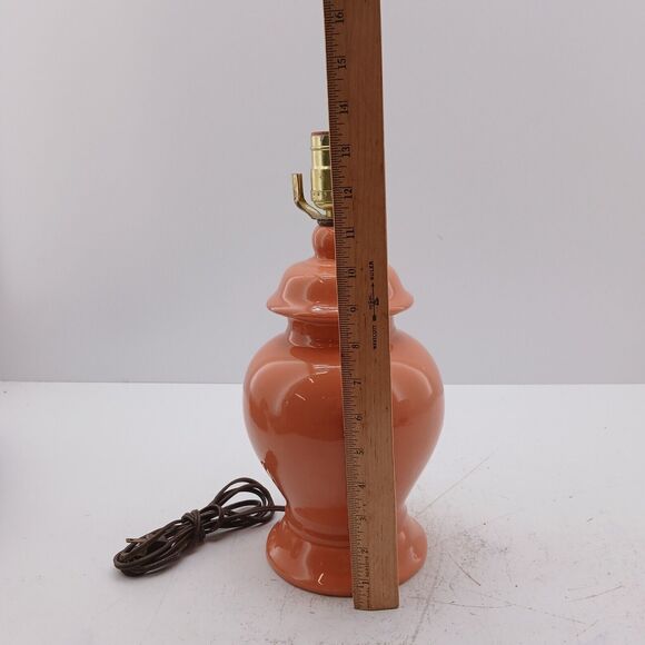 Retro Peach Ginger Jar Glaze Ceramic Pottery Table Lamp Art Deco Pottery - Picture 12 of 14